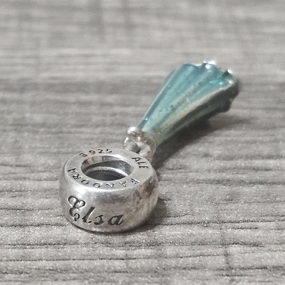 Authentic Pandora Disney Elsa's Shimmering Blue Dress Dangle - Picture 2 of 4